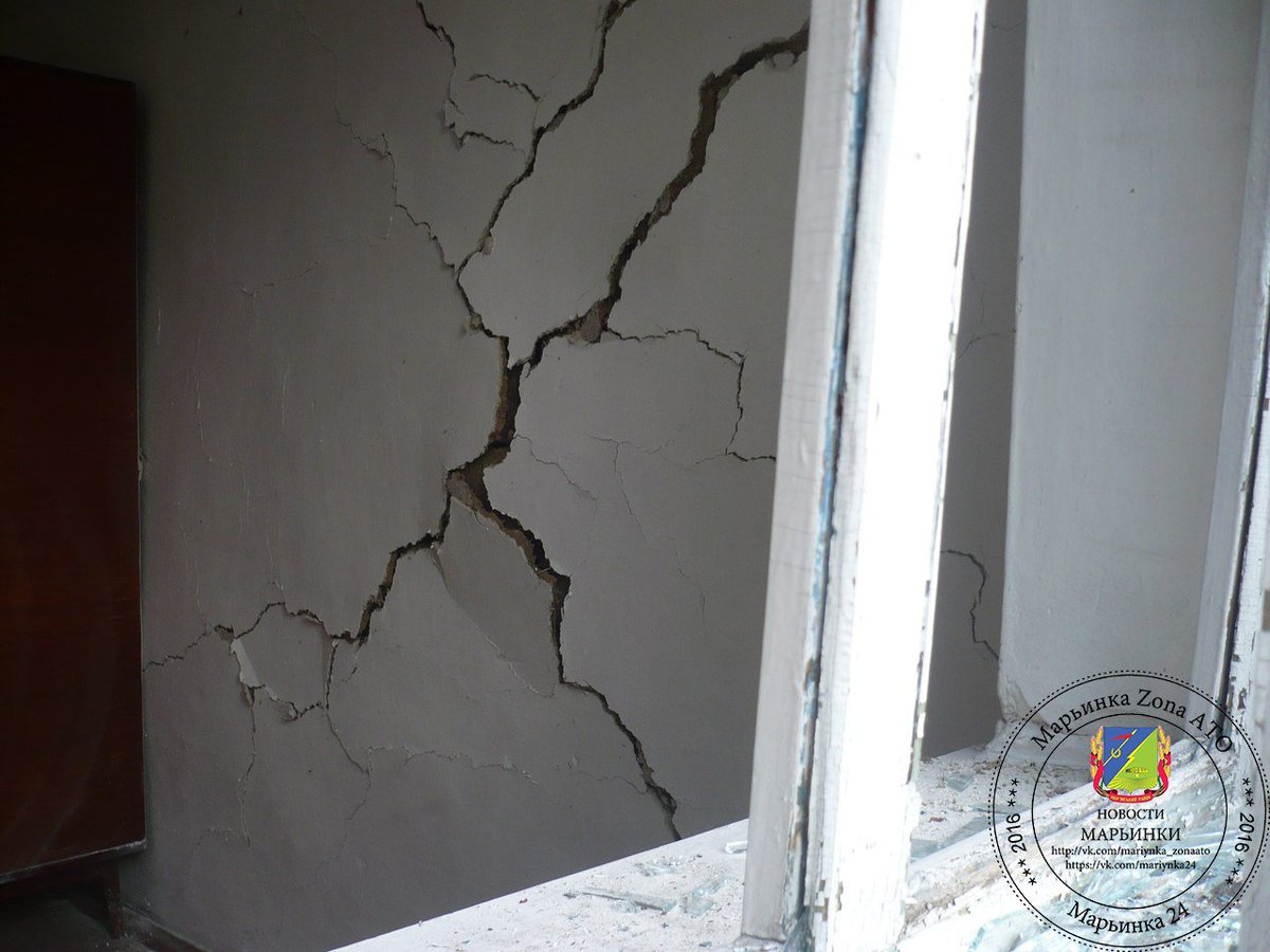 Damage in Maryinka after shelling