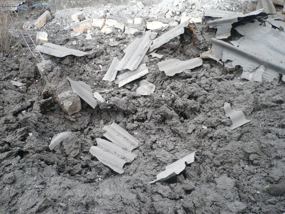 Damage in Maryinka after shelling