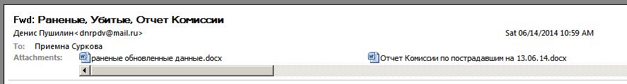 Surkov Leak: At least one document on Russian militants casualties at Donbas from Donbas rebel Pushilin - 67 dead on 26.05-06.06.14  