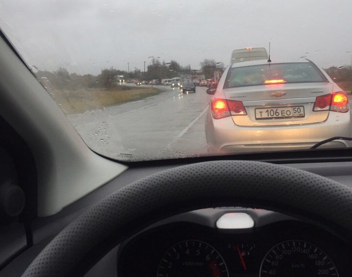 Road accident with 2 military trucks on Euphatoria - Simferopol highway