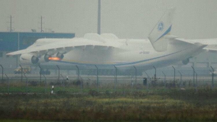 Engine fire on landing: Antonov AN-225, Leipzig