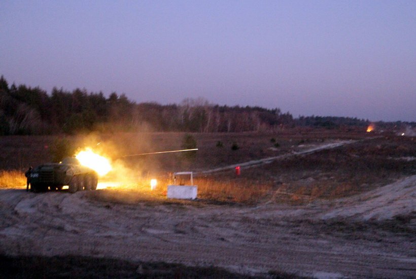 ATO spokesperson: In Dnipropetrovsk region, NGU servicemen performed combat training on armored vehicles  