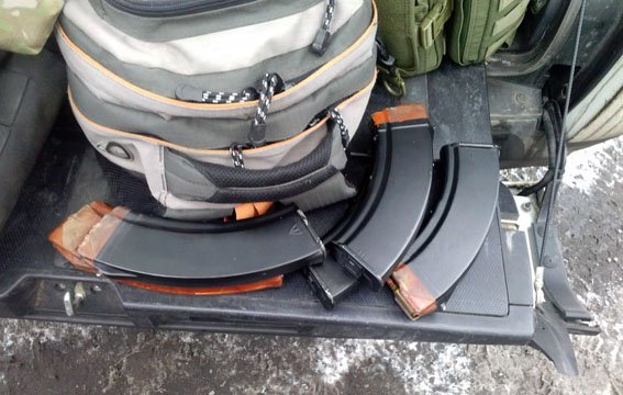 ATO spox: Near Pokrovsk, UA policemen confiscated a small arsenal: 2 hand grenades, 150 Kalashnikov rifle ammo  and  “Fort” rifle  