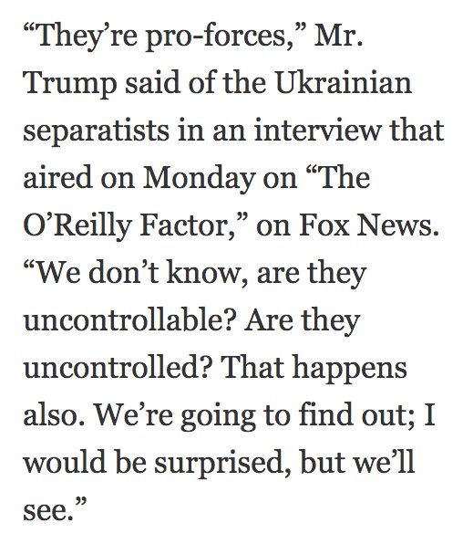 Trump on the recent, intense fighting in Avdiivka: We don't really know exactly what that is.  