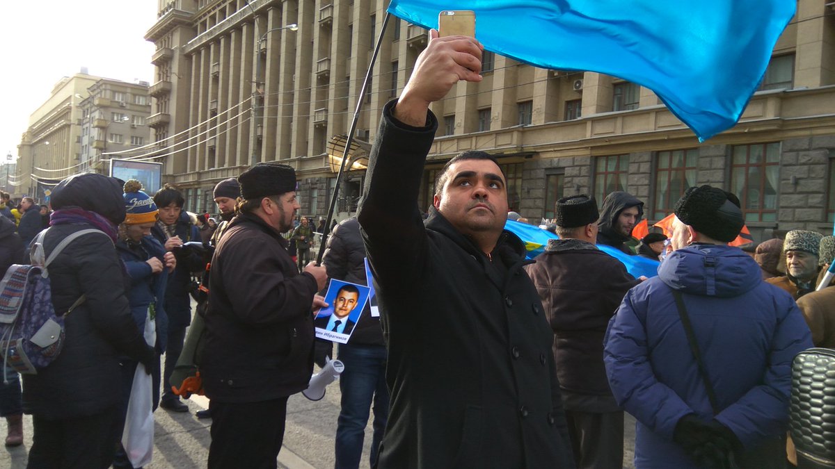 Crimeantatars today at Nemtsov march in Moscow