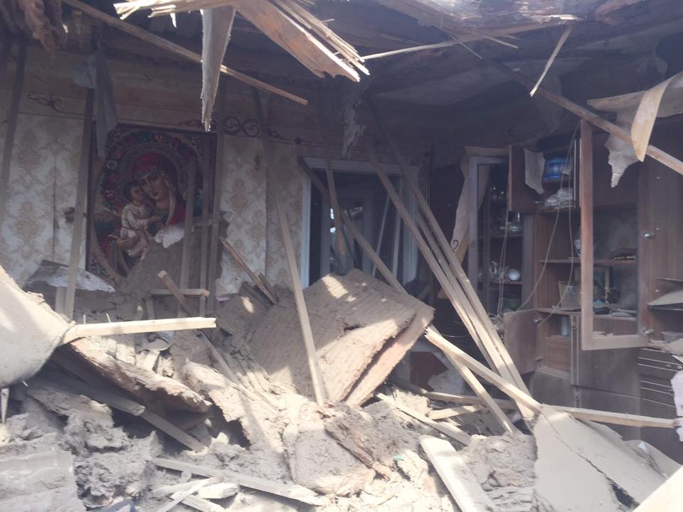 Damage in Avdiivka after GRAD shelling