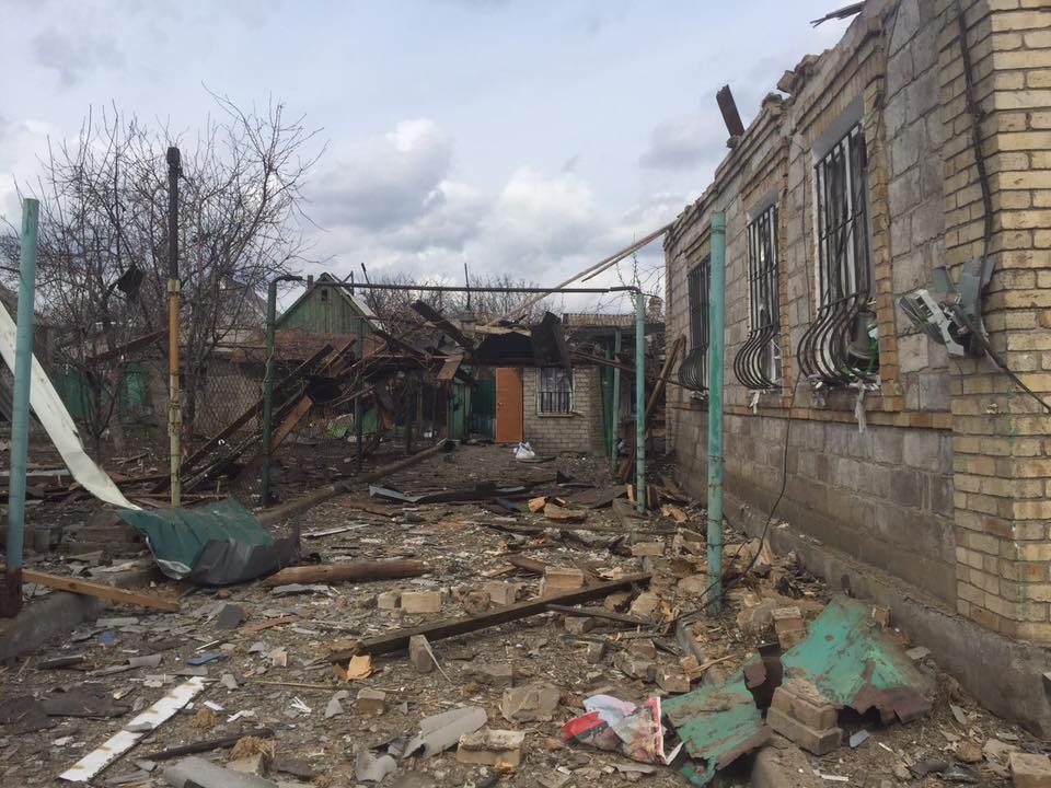 Damage in Avdiivka after GRAD shelling