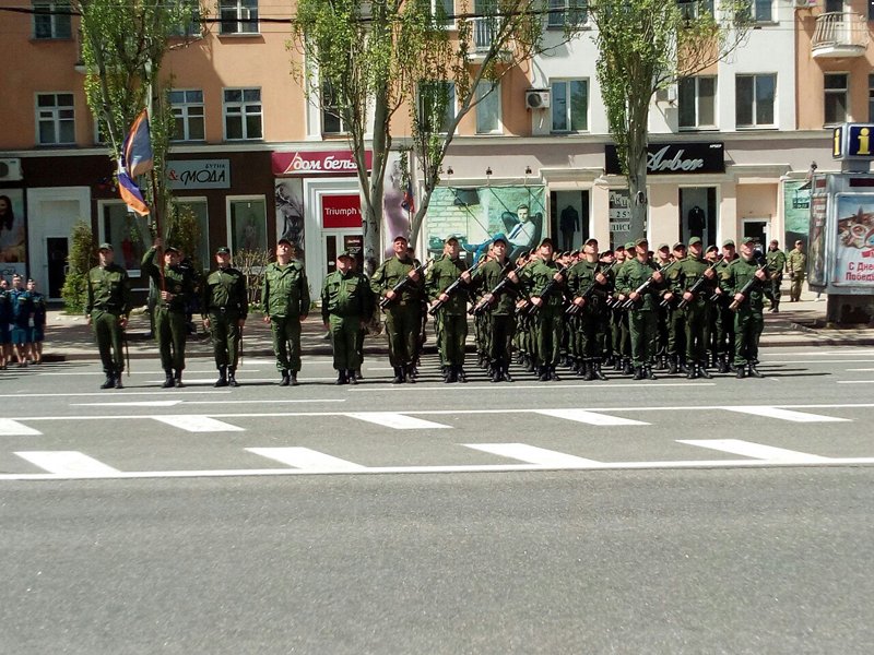 Rehearsal of military parade in Donetsk
