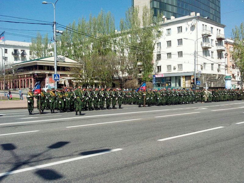 Rehearsal of military parade in Donetsk