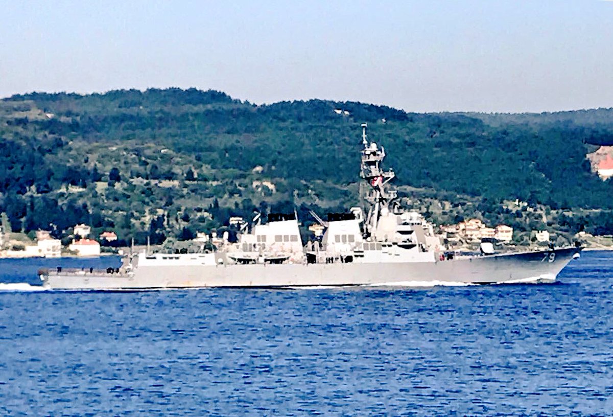 Arleigh-Burke class @USNavy destroyer USS Oscar Austin departs Aegean and transits northbound Dardanelles 15 days after deploying from Norfolk  
