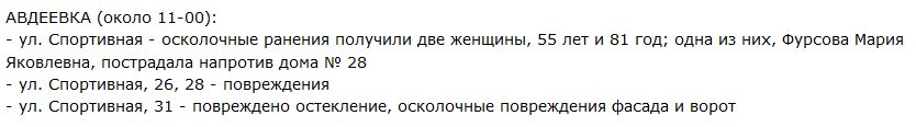 2 women were wounded today in shelling of Avdiivka