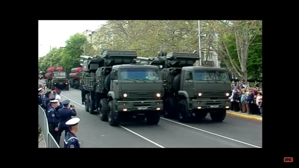 Russia Military Parade in Sevastopol Crimea - Pantsir, S-300, Bastion-P.  