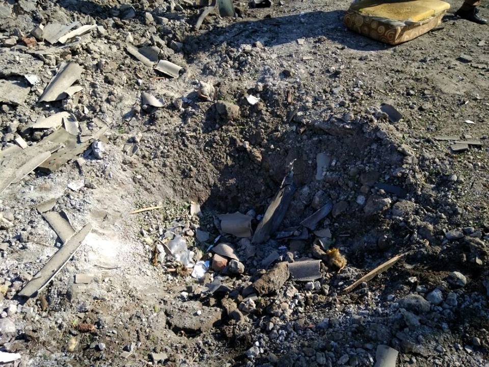 Property damage in Avdiivka after today's shelling