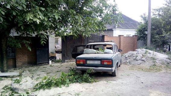 Material damage in Avdiivka after shelling