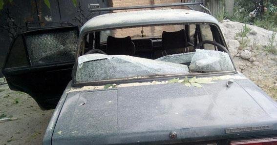 Material damage in Avdiivka after shelling
