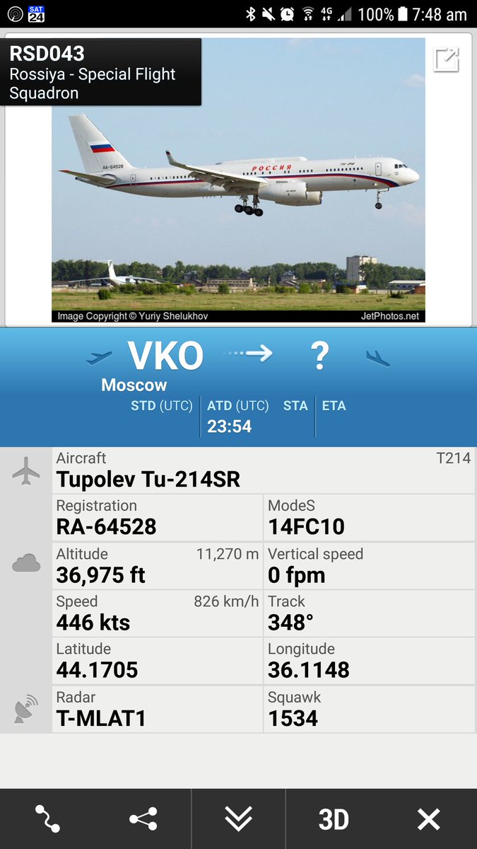 Orbiting over the Black Sea. Russian Special Flight Squadron Tu214SR 