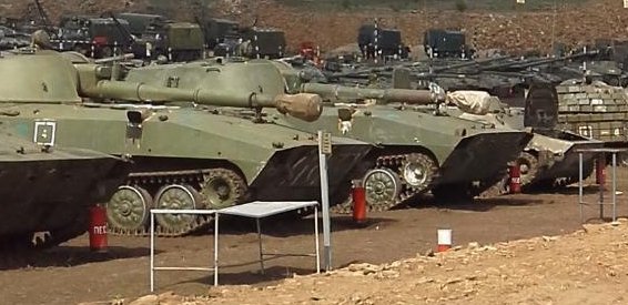 Russian forces on firing range in Buhaivka