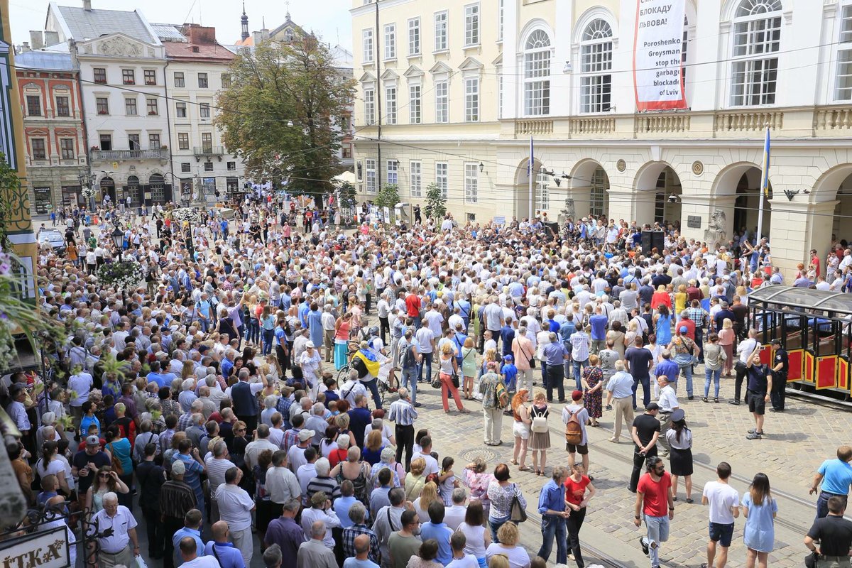 In Lviv, Ukraine, ~5,000 residents joined a protest rally demanding to address the acute garbage disposal crisis in the city  