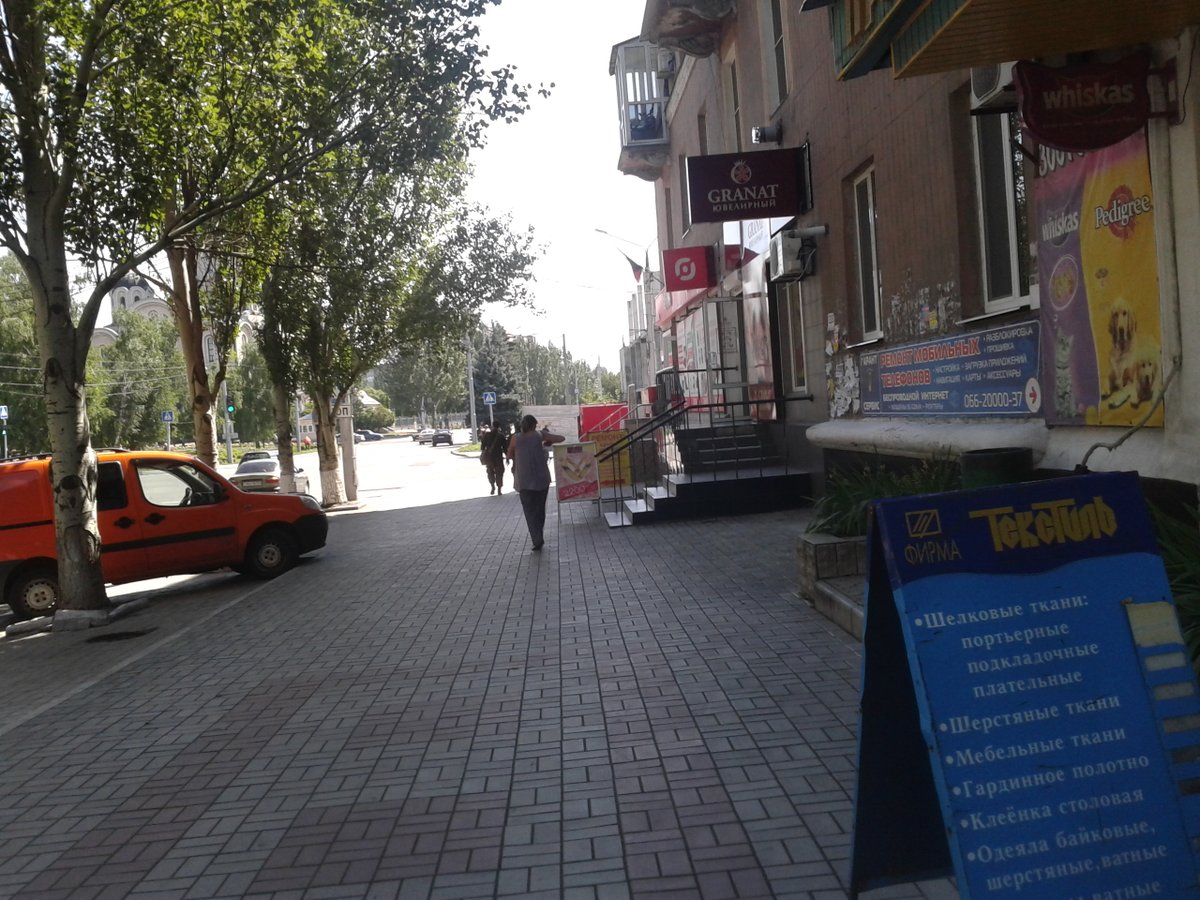 Photo: Militarymen with backpacks today in Horlivka