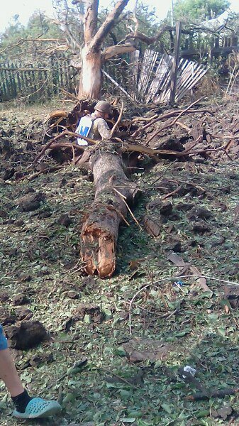 Damage in Krasnohorivka after yesterdays attack