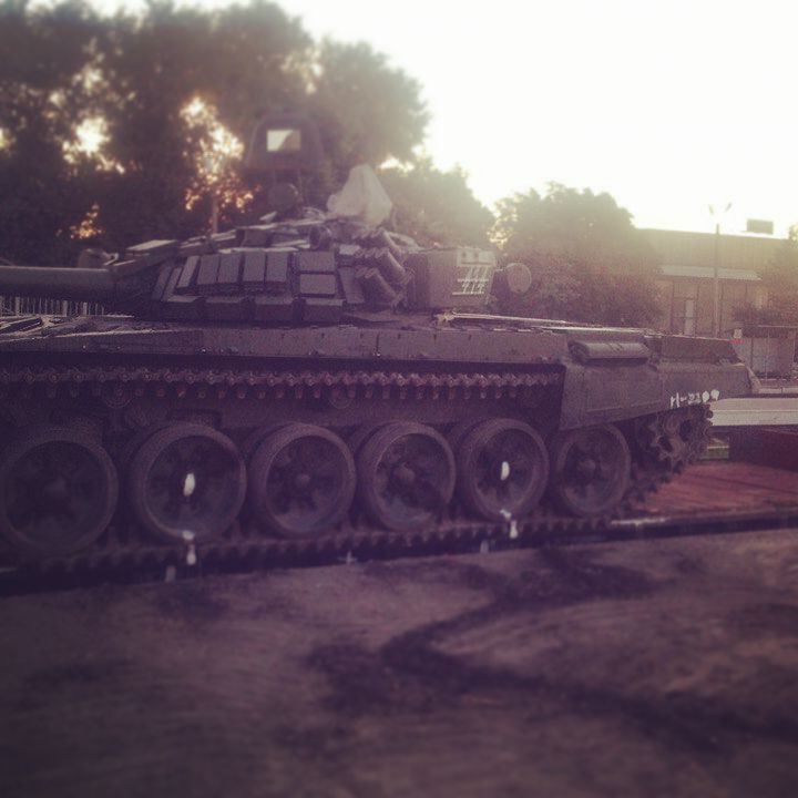 Military echelon with tanks