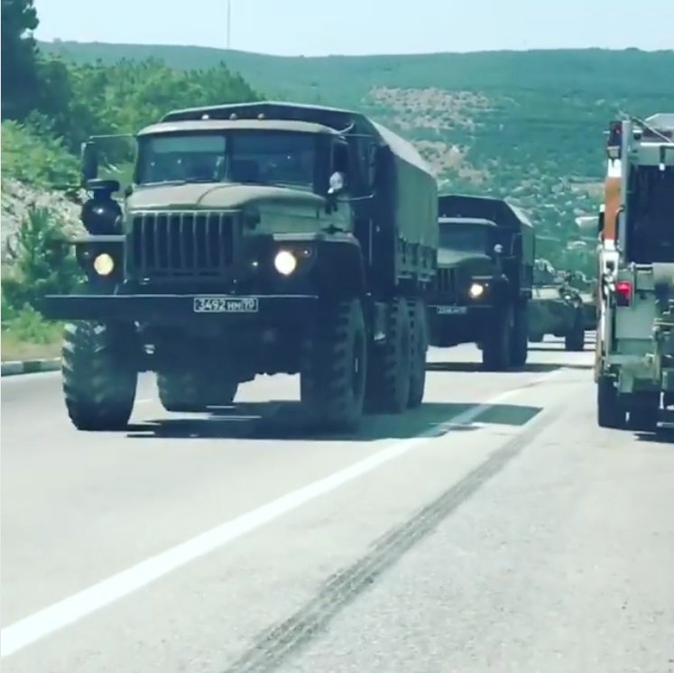 Military convoy in Crimea