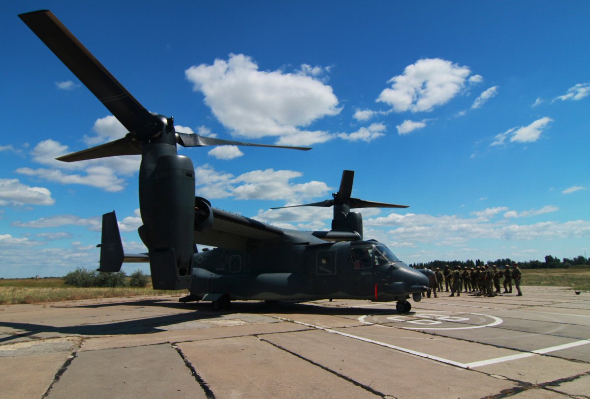 U.S. Navy SEALs drop-in using a CV-22 during Exercise SeaBreeze '17 in Ukraine