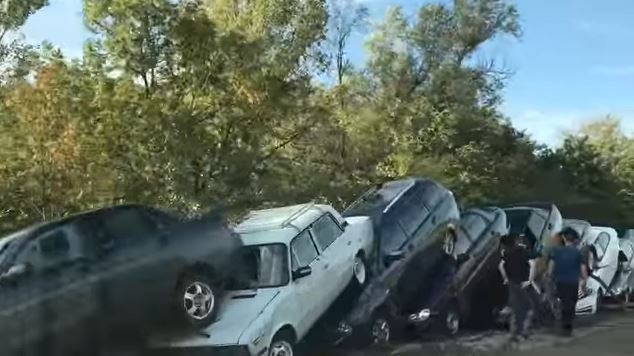 Consequences of mudslide in Crimea cause of heavy rains.