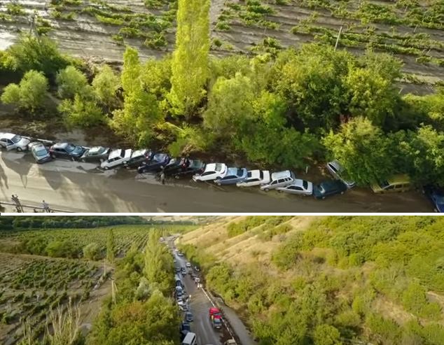 Consequences of mudslide in Crimea cause of heavy rains.