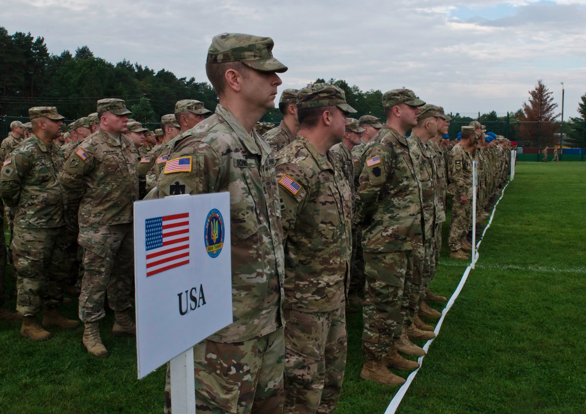 Opening Ceremony of Exercise Rapid Trident in Yavoriv, Ukraine. It involves soldiers from 14 nations, increasing joint interoperability.   