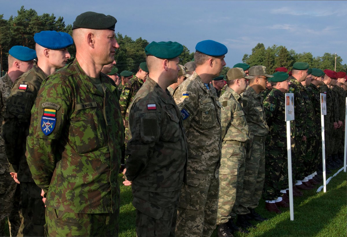 Opening Ceremony of Exercise Rapid Trident in Yavoriv, Ukraine. It involves soldiers from 14 nations, increasing joint interoperability.   