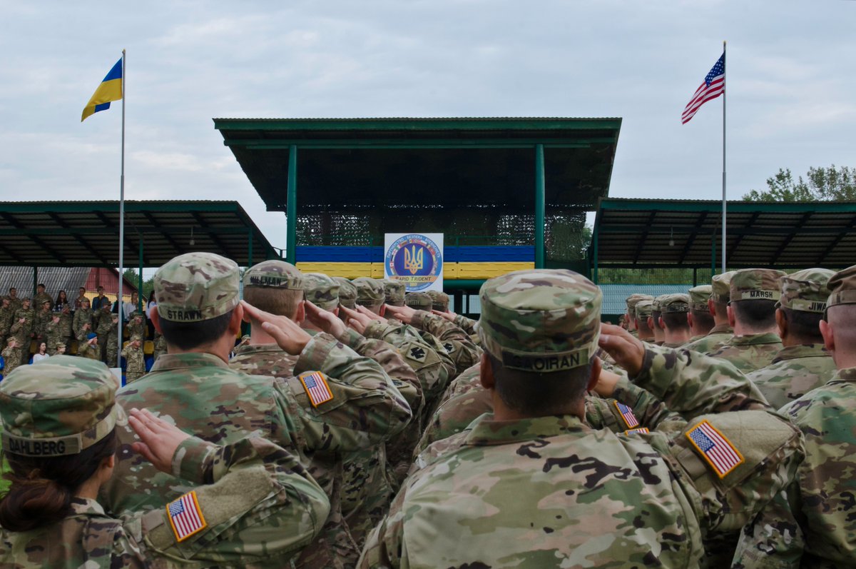 Opening Ceremony of Exercise Rapid Trident in Yavoriv, Ukraine. It involves soldiers from 14 nations, increasing joint interoperability.   