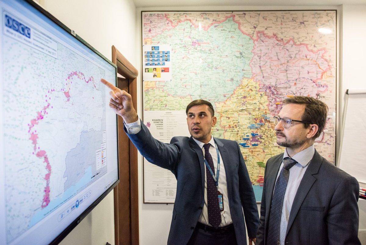 On his first visit to Ukraine, OSCE SG @gremingerosce visited the offices of the Project Co-ordinator and OSCE SMM  