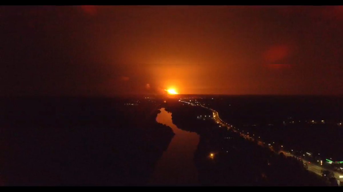 Photo of the explosion at military warehouse. Vinnytsia reg, near Kalinivka, from another angle 