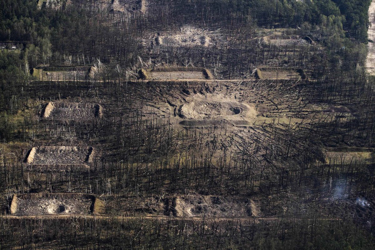 Aerial photos show the aftermath of the September 27 explosions at a military ammunition depot in central Ukraine