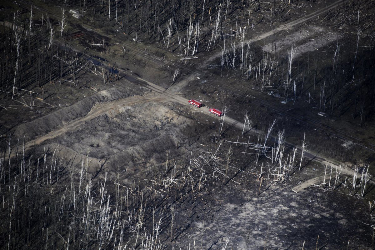 Aerial photos show the aftermath of the September 27 explosions at a military ammunition depot in central Ukraine