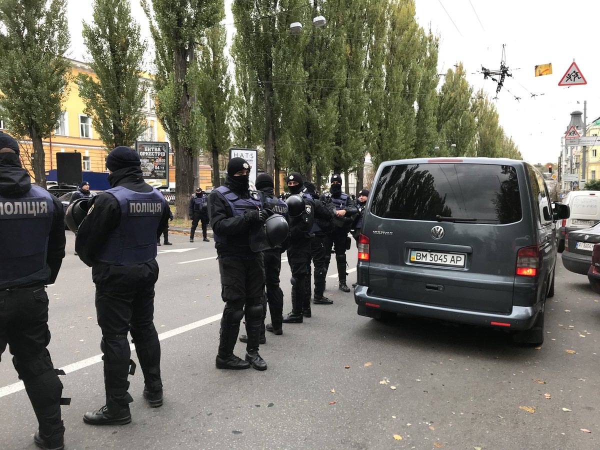 Massive police presence in central Kyiv