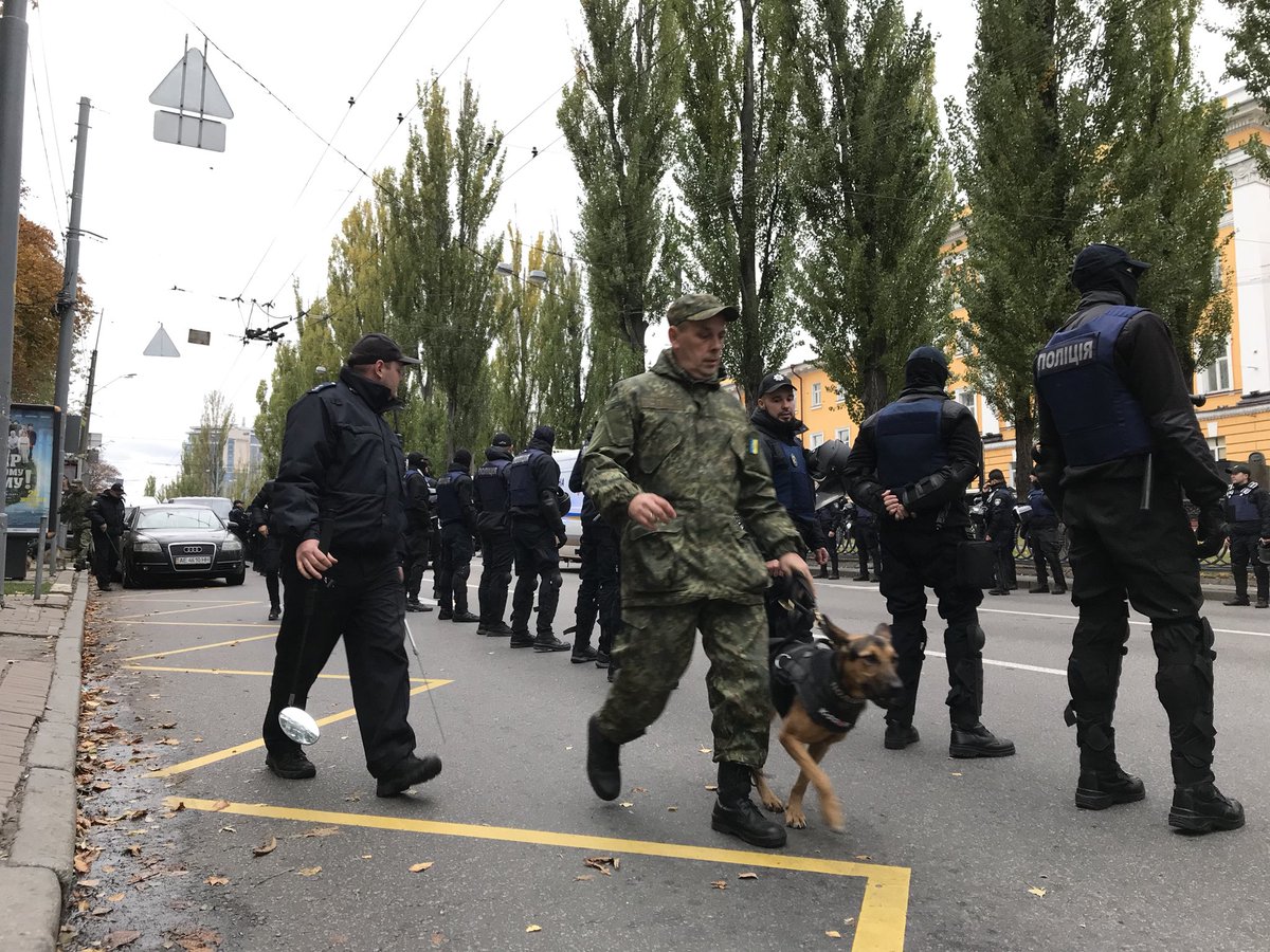 Massive police presence in central Kyiv