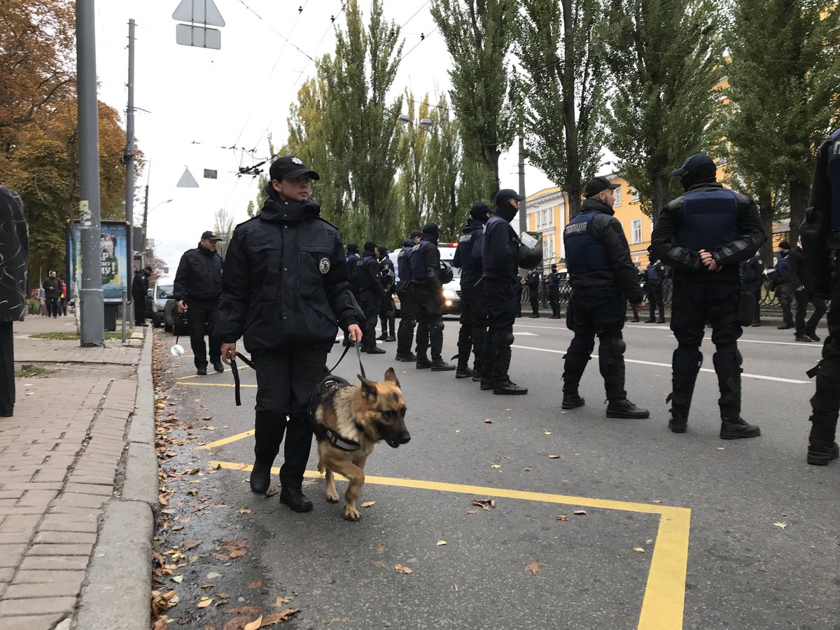 Massive police presence in central Kyiv
