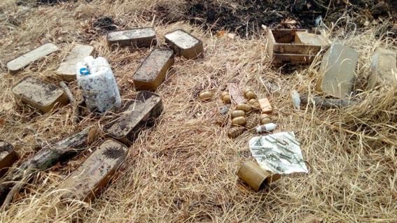 Cache of ammunition and explosives was found near Mariupol