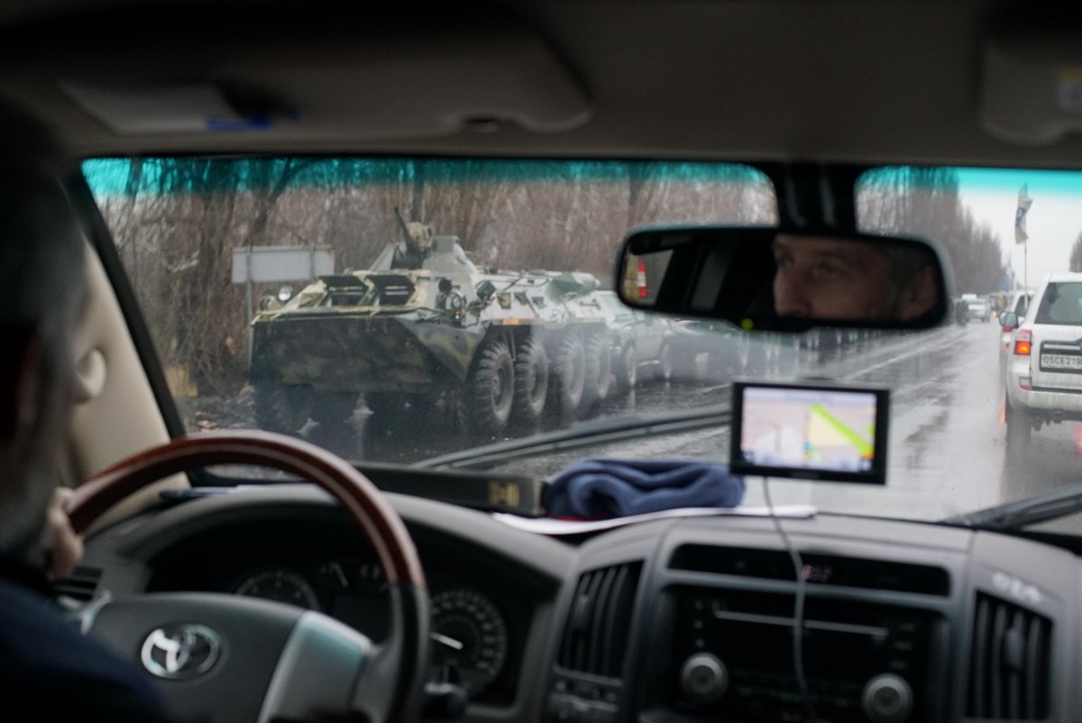 Today in Luhansk city OSCE SMM observed the presence of military-type vehicles and armed men in the area around the building previously housing the Department of the Ministry of Interior of Ukraine in Luhansk region