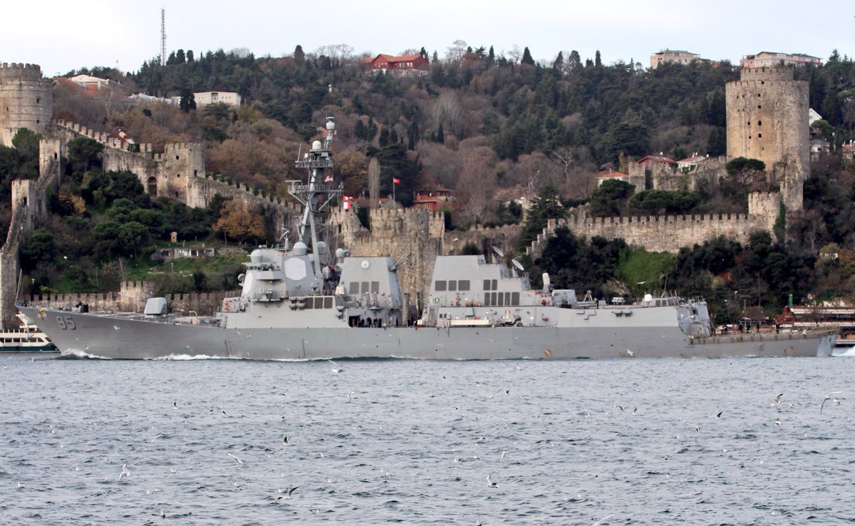 USS James E. Williams departs the BlackSea: Arleigh Burke-class, Norfolk-bound, AEGIS guided missile destroyer DDG95 transits Bosphorus towards Med for the last weeks of its deployment to the 5th and 6th fleet areas of operation. DDG95 is not part of a larger strike group.   