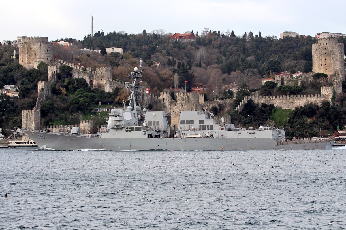 USS James E. Williams departs the BlackSea: Arleigh Burke-class, Norfolk-bound, AEGIS guided missile destroyer DDG95 transits Bosphorus towards Med for the last weeks of its deployment to the 5th and 6th fleet areas of operation. DDG95 is not part of a larger strike group.   