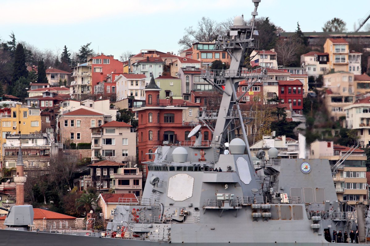 USS James E. Williams departs the BlackSea: Arleigh Burke-class, Norfolk-bound, AEGIS guided missile destroyer DDG95 transits Bosphorus towards Med for the last weeks of its deployment to the 5th and 6th fleet areas of operation. DDG95 is not part of a larger strike group.   