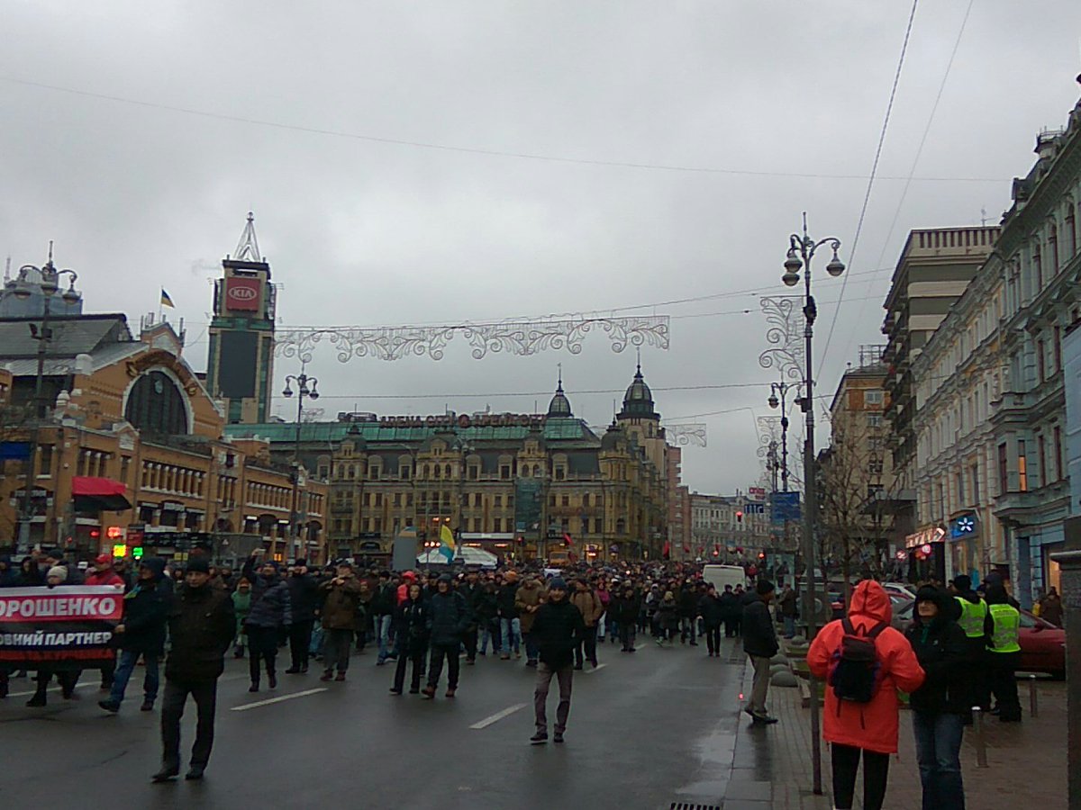 Protesters for Saakashvili's Impeachment March are taking up the whole length of Khreschatyk and more.   