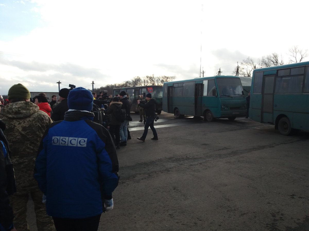 OSCE SMM monitored security situation around exchange of detainees across contact line @ Maiorsk EECP. SMM was present with 4 patrols in the area on both sides of the contact line. Relevant observations will be reported in the Daily Report 
