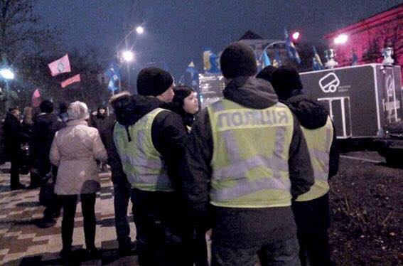 Ukrainian nationalists are marching tonight in Kyiv