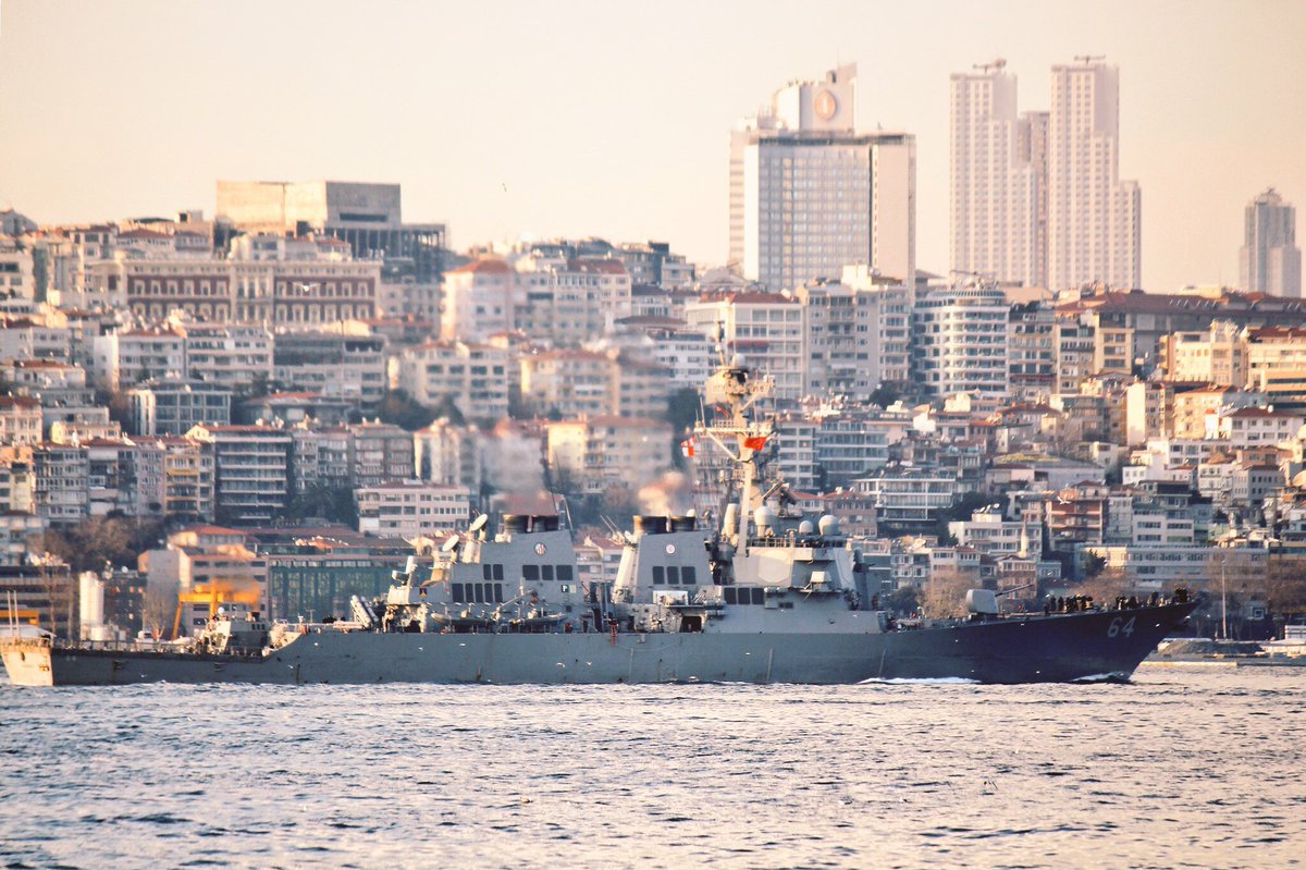 .@USNavy boosts patrols in BlackSea amid tensions in region: FWDdeployed to Rota and on its 4th patrol in support of regional allies and partners, Arleigh Burke-class AEGIS guided missile @USNavyEurope destroyer USS Carney DDG64 transits Bosphorus towards 