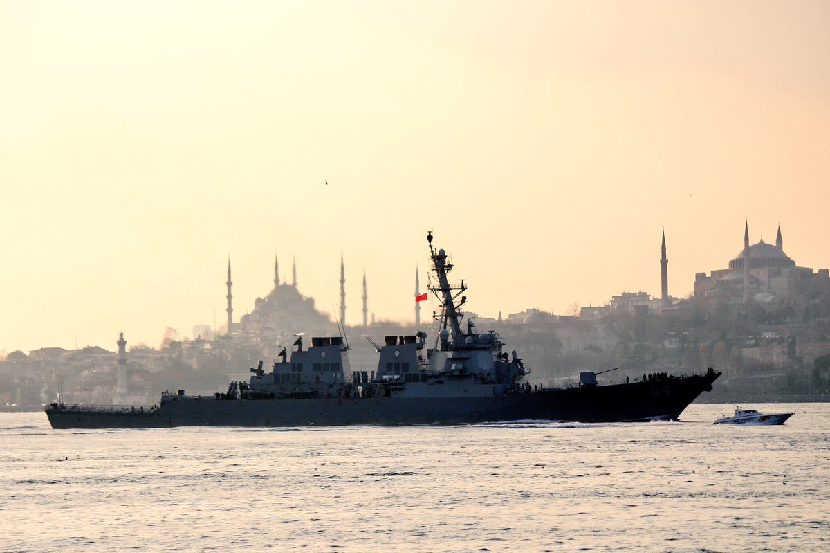 .@USNavy boosts patrols in BlackSea amid tensions in region: FWDdeployed to Rota and on its 4th patrol in support of regional allies and partners, Arleigh Burke-class AEGIS guided missile @USNavyEurope destroyer USS Carney DDG64 transits Bosphorus towards 