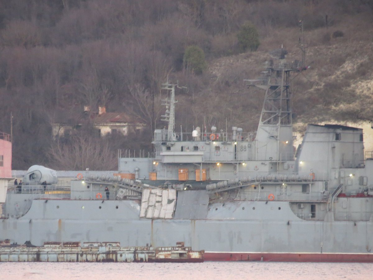 Russian Navy: Consequences of collision of the landing ship RFS 156 'Yamal' with another ship. Sevastopol Photo from ©Artem Balabin   